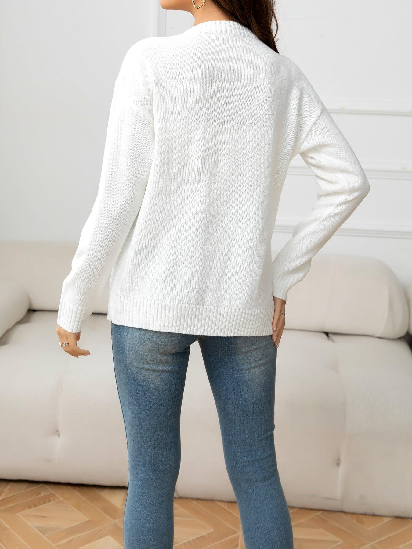 V-Neck Long Sleeve Buttoned Knit Top with Pocket BLUE ZONE PLANET