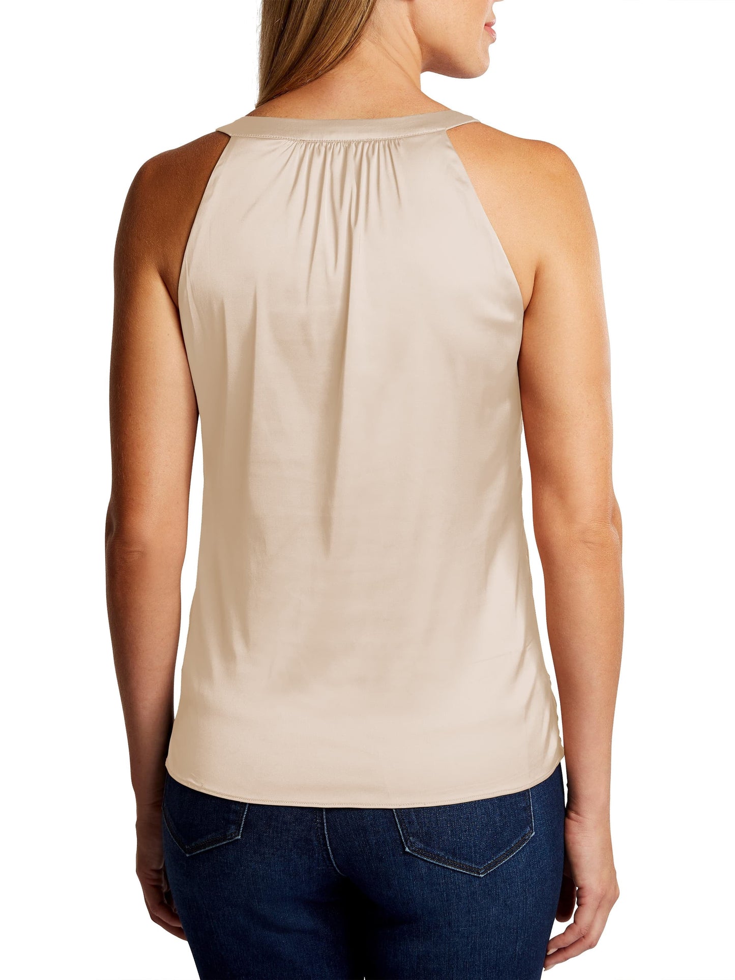 V-Neck Ruched Detail Tank BLUE ZONE PLANET