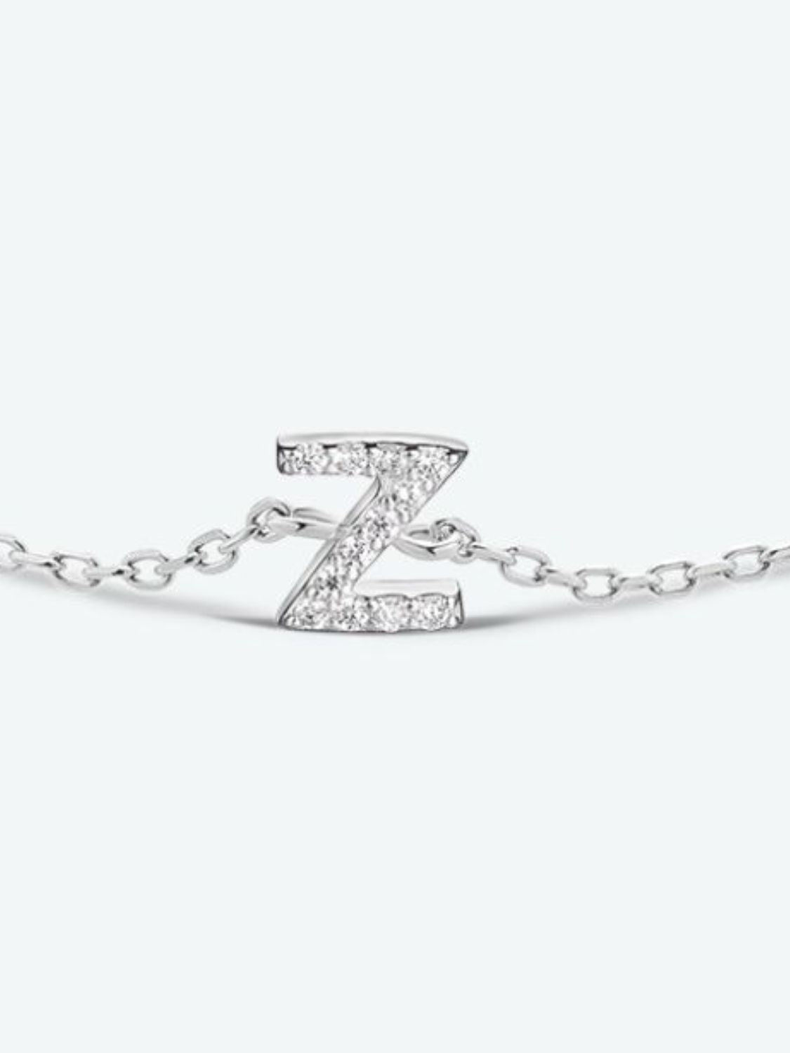 V to Z Zircon 925 Sterling Silver Bracelet - Blue Zone Planet Y/Silver / One Size by Blue Zone Planet