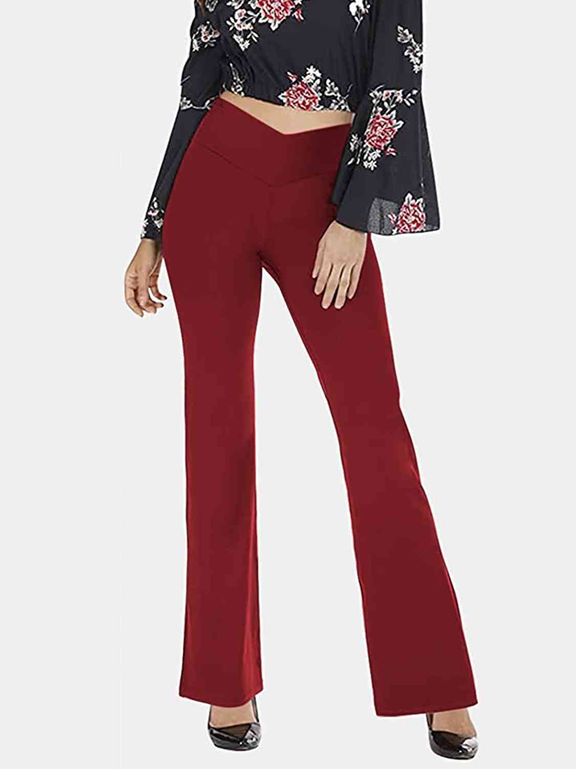 V-Waist Bootcut Long Pants - Blue Zone Planet