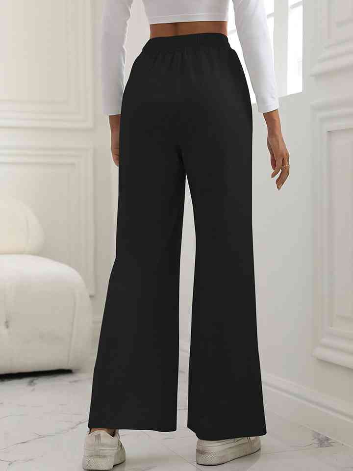 V-Waist Wide Leg Pants BLUE ZONE PLANET