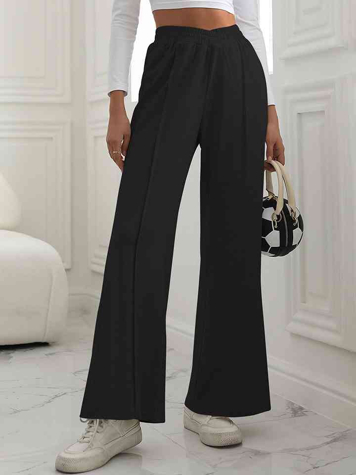 V-Waist Wide Leg Pants BLUE ZONE PLANET