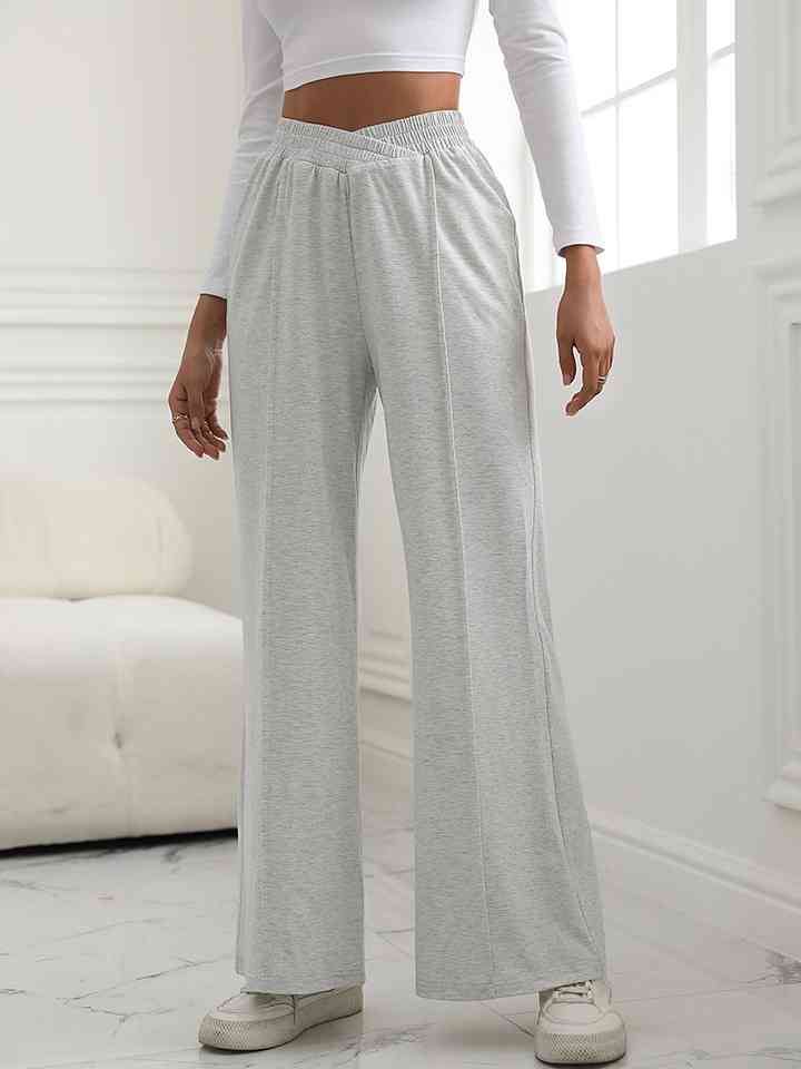 V-Waist Wide Leg Pants BLUE ZONE PLANET