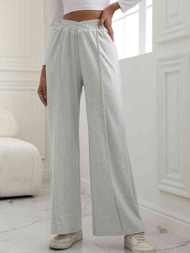 V-Waist Wide Leg Pants BLUE ZONE PLANET