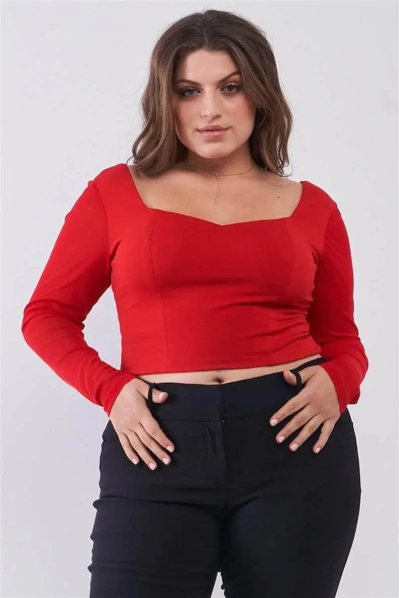 Valentine Plus Size Sweetheart Crop Top Blue Zone Planet