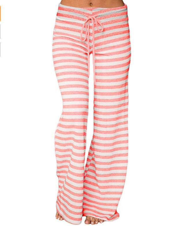 Fashion Versatile Comfortable Seasonal Women'S Striped Trousers BLUE ZONE PLANET