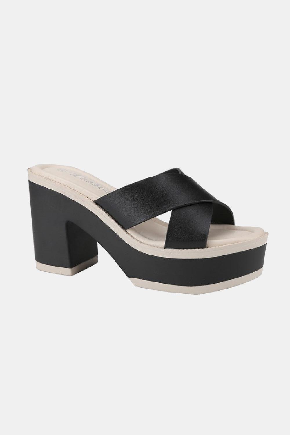 Weeboo Cherish The Moments Contrast Platform Sandals in Black BLUE ZONE PLANET