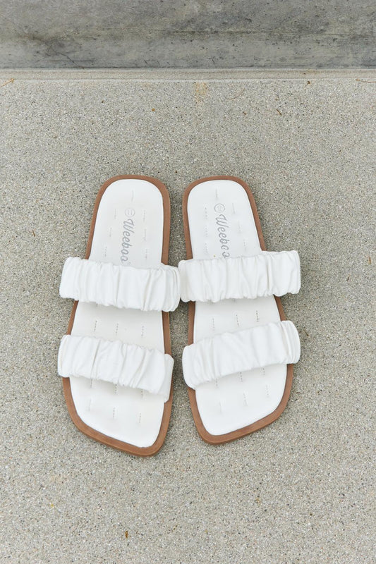 Weeboo Double Strap Scrunch Sandal in White-SHOES-[Adult]-[Female]-White-6.5-2022 Online Blue Zone Planet