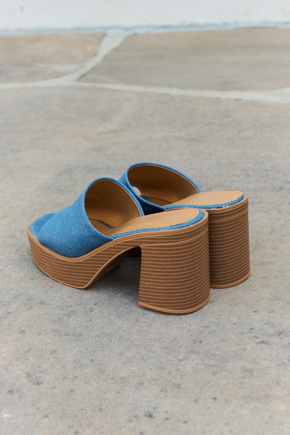 Weeboo Essential Platform Heel Sandals BLUE ZONE PLANET
