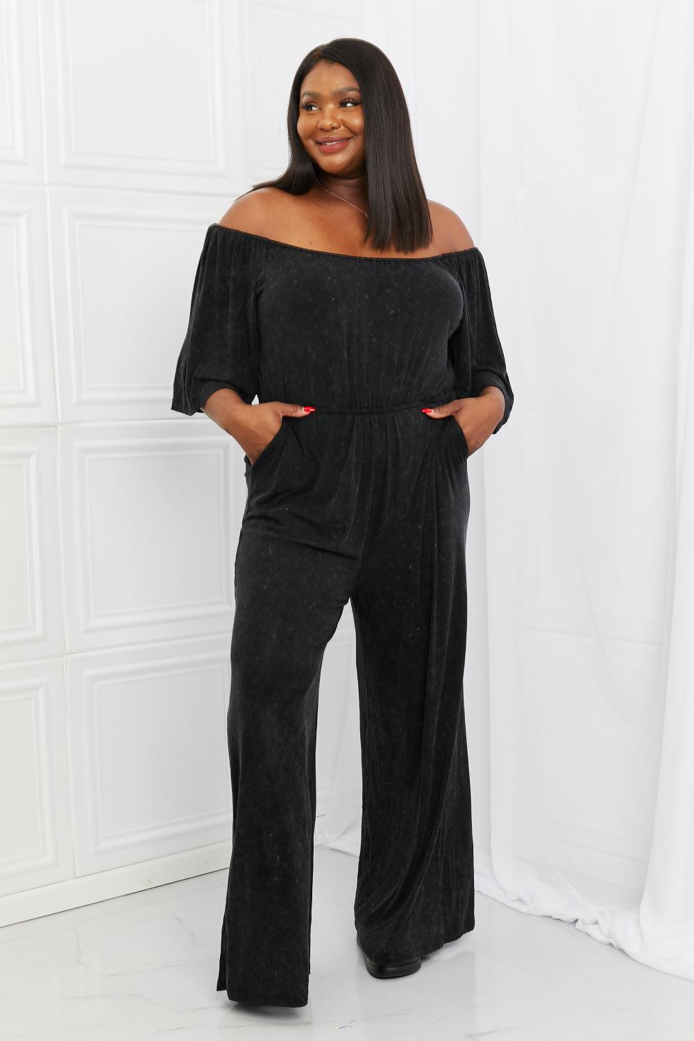 White Birch Weekend Trip Vintage Wash Jumpsuit-TOPS / DRESSES-[Adult]-[Female]-2022 Online Blue Zone Planet