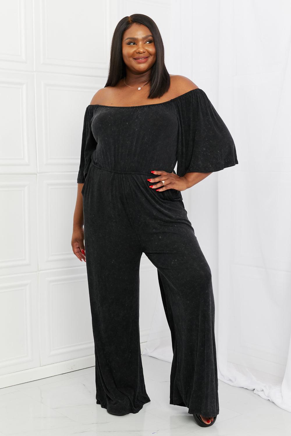 White Birch Weekend Trip Vintage Wash Jumpsuit-TOPS / DRESSES-[Adult]-[Female]-2022 Online Blue Zone Planet