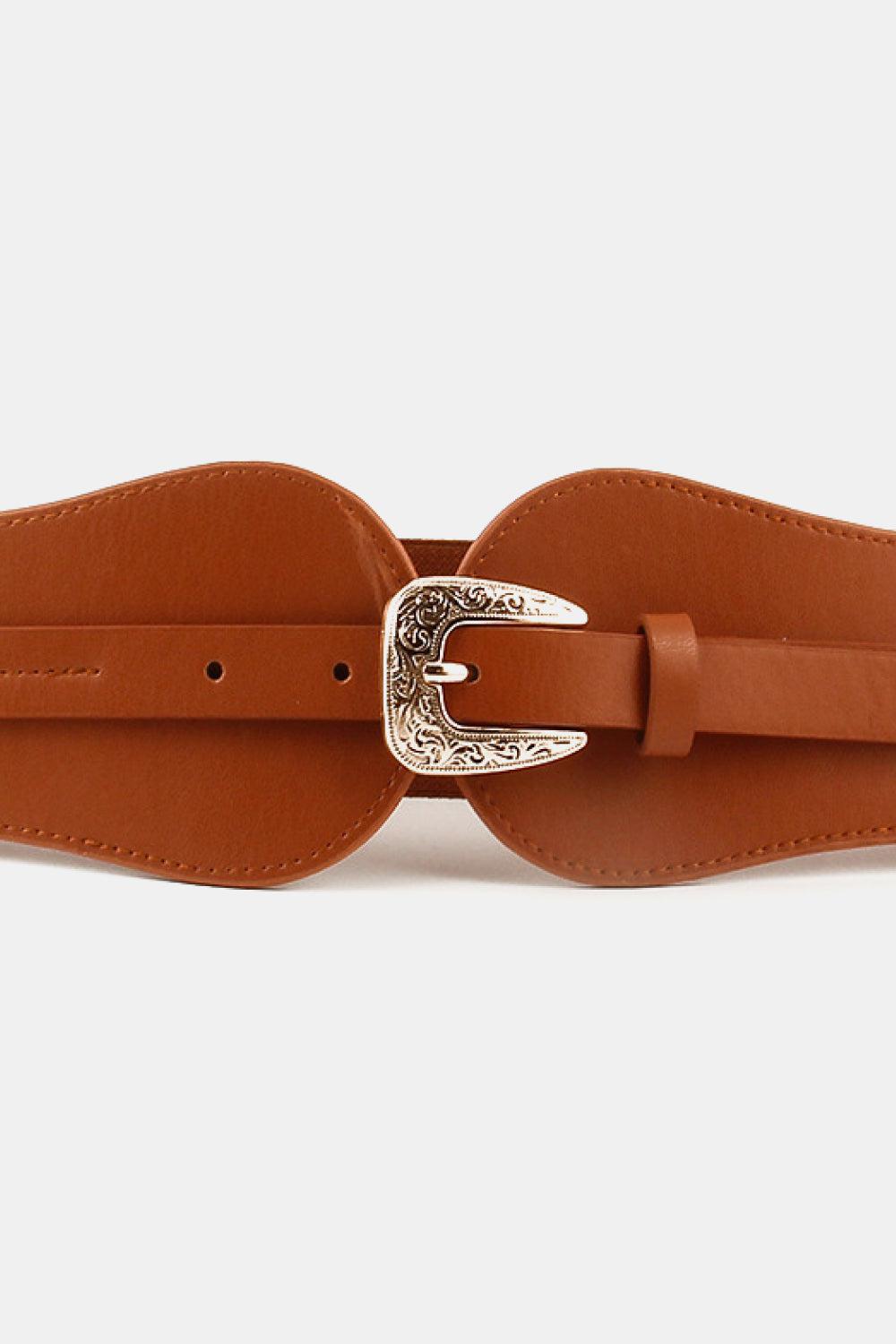 Wide Elastic Belt with Alloy Buckle BLUE ZONE PLANET