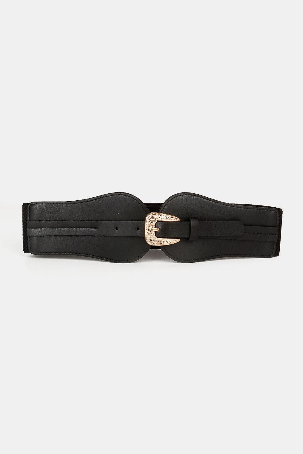 Wide Elastic Belt with Alloy Buckle BLUE ZONE PLANET