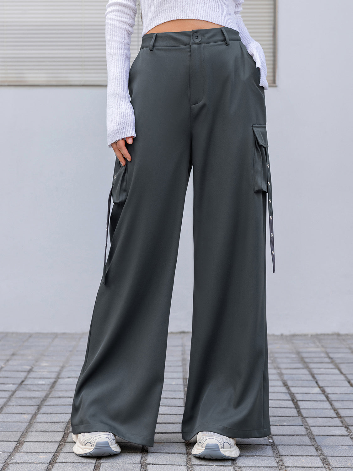 Wide Leg Cargo Pants BLUE ZONE PLANET