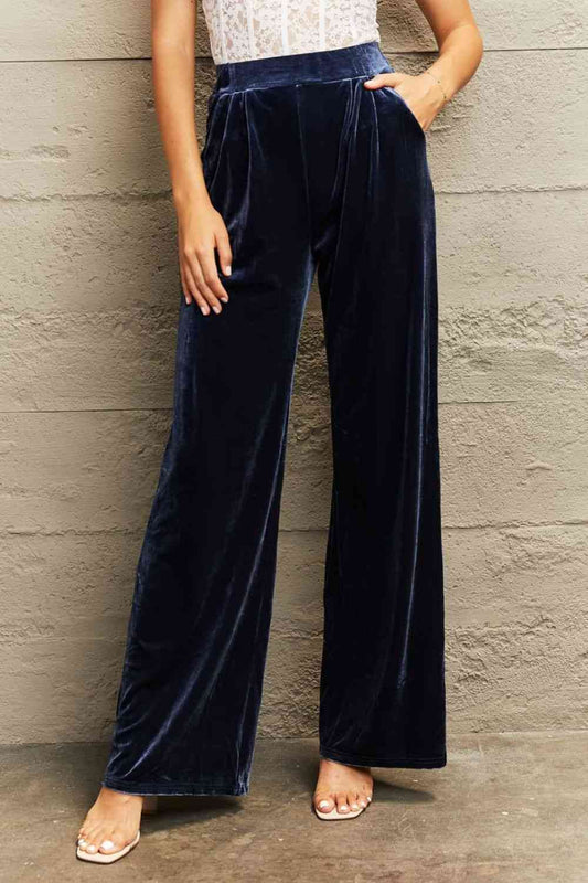 Wide Leg Pants with Pockets BLUE ZONE PLANET