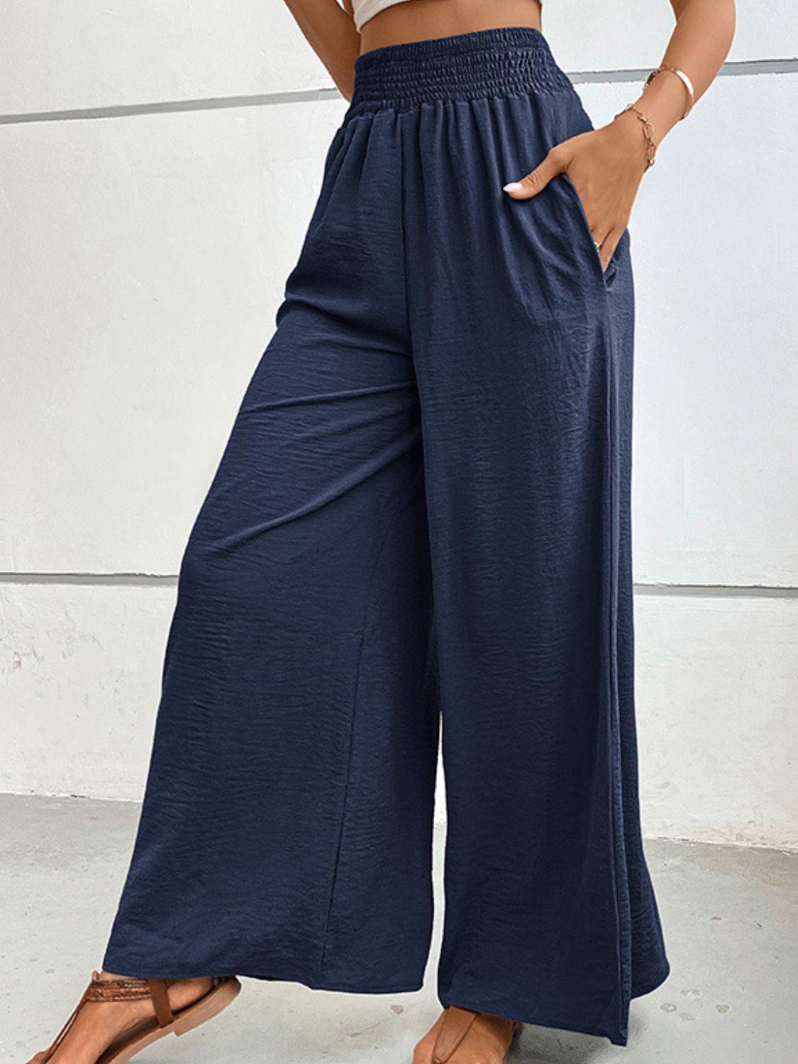 Wide Waistband Relax Fit Long Pants BLUE ZONE PLANET