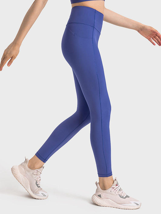 Wide Waistband Slim Fit Long Sports Leggings BLUE ZONE PLANET