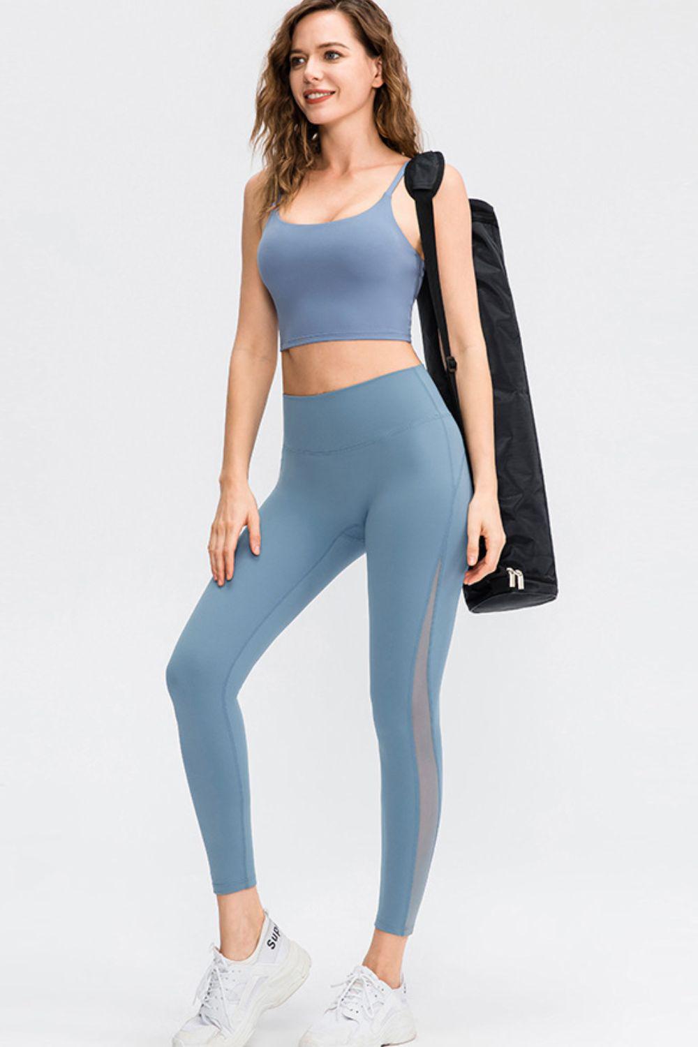 Wide Waistband Slim Fit Long Sports Pants BLUE ZONE PLANET