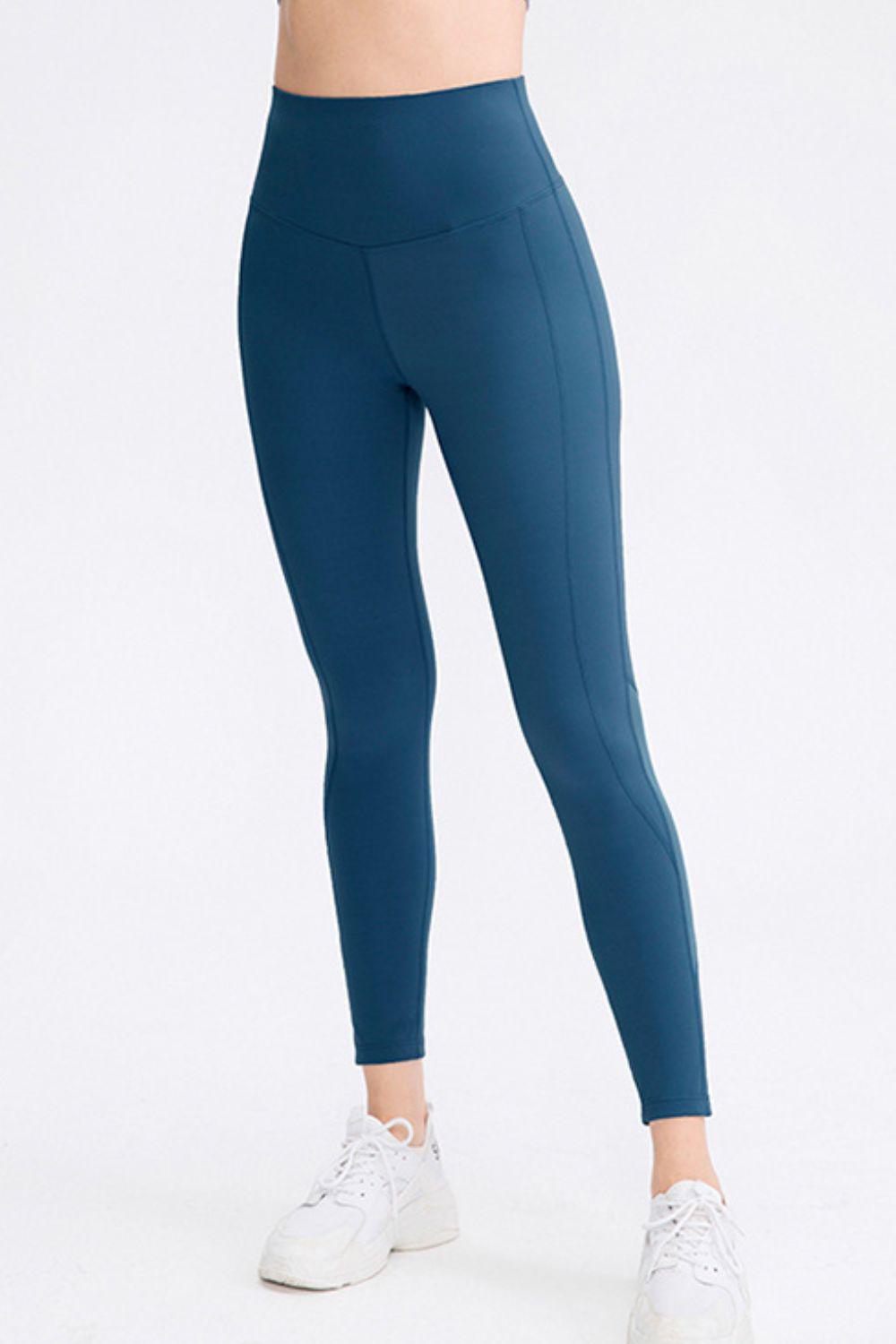 Wide Waistband Slim Fit Long Sports Pants BLUE ZONE PLANET