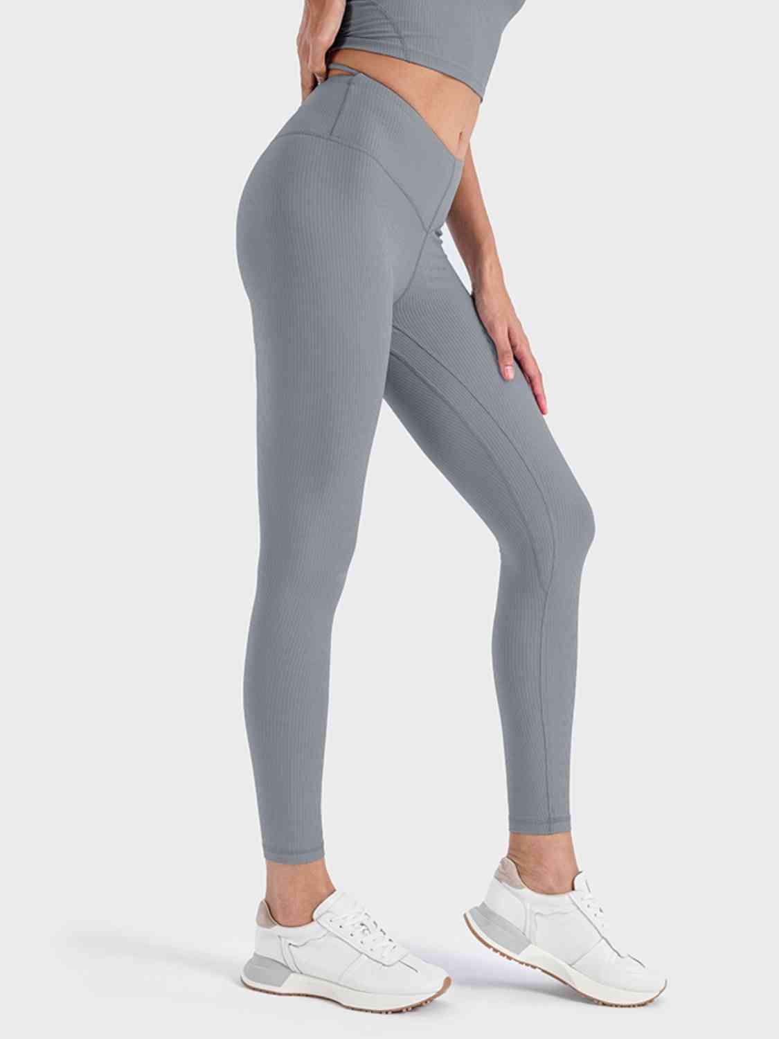 Wide Waistband Sports Leggings BLUE ZONE PLANET