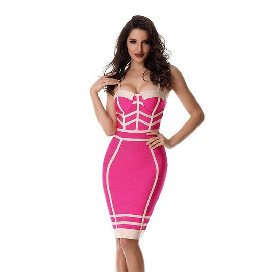 Women Bandage Dress Sexy Evening Party Summer Bodycon Dresses Blue Zone Planet