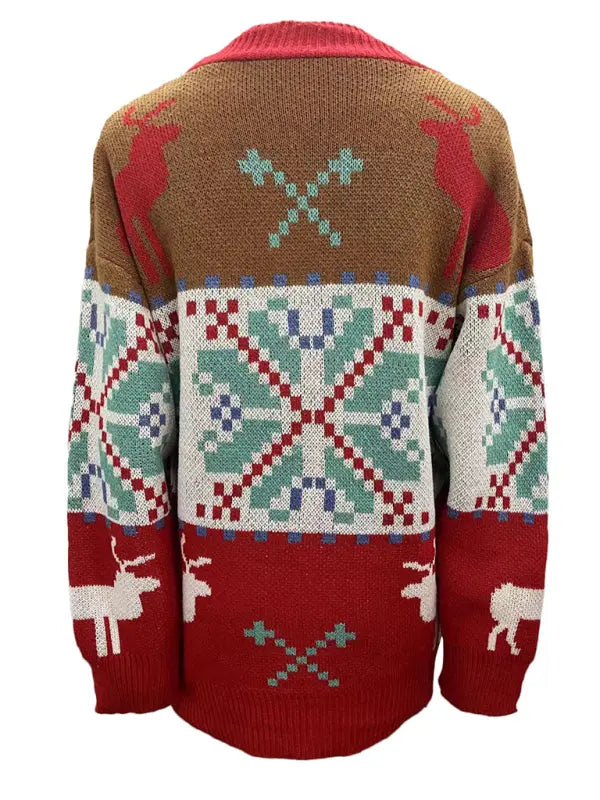 Women's Christmas Casual Christmas Sweater Cardigan Jacket kakaclo
