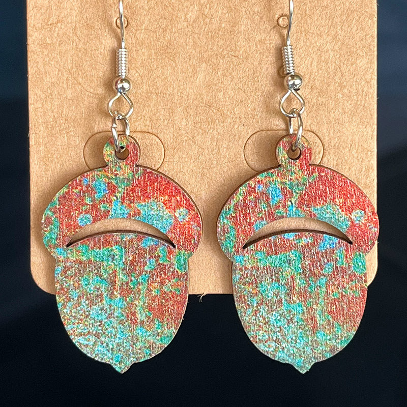 Wooden Dangle Earrings BLUE ZONE PLANET