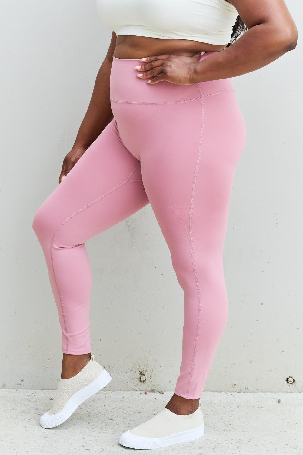 Zenana Fit For You Full Size High Waist Active Leggings in Light Rose BLUE ZONE PLANET