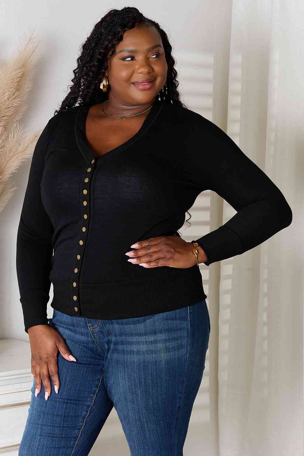 Zenana Outfitters Womens Grey Round Neck Polyester Cardigan Jumper Siz –  Preworn Ltd