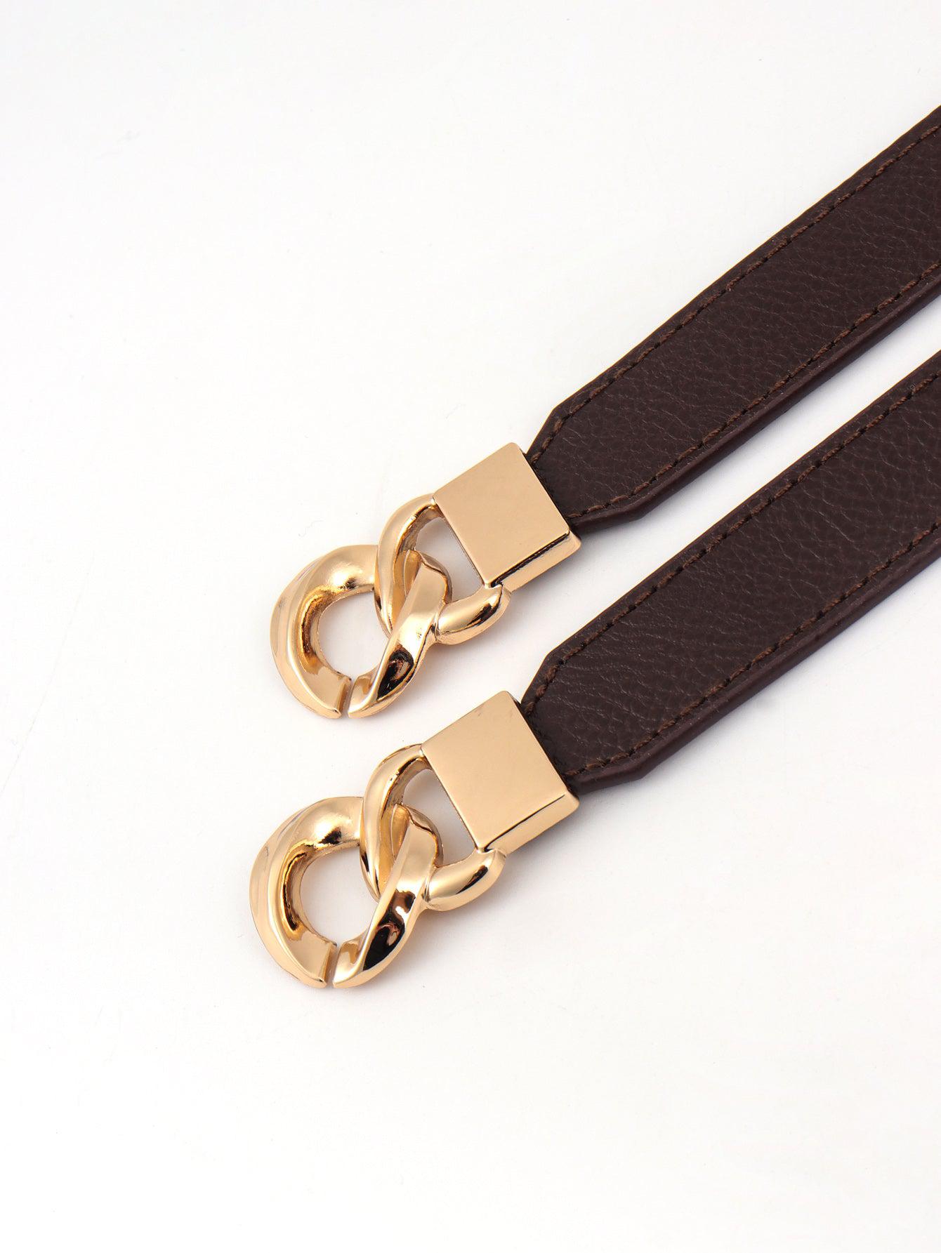 Zinc Alloy Buckle Elastic PU Belt BLUE ZONE PLANET