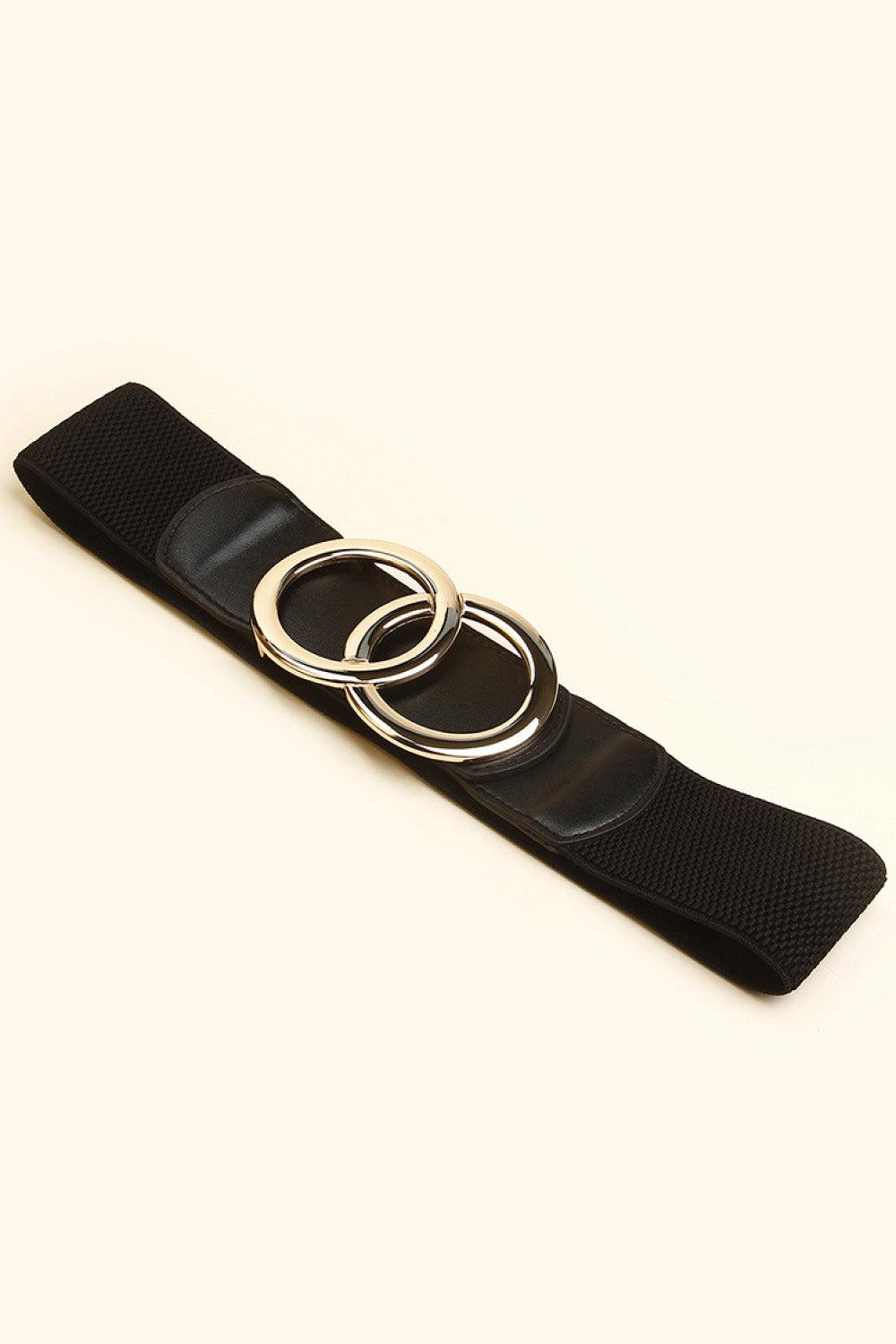 Zinc Alloy Buckle Elastic PU Belt BLUE ZONE PLANET