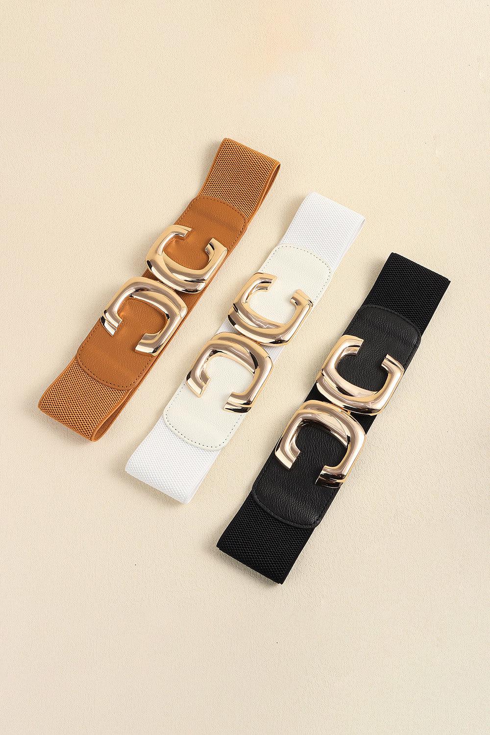 Zinc Alloy Buckle Elastic Wide Belt BLUE ZONE PLANET