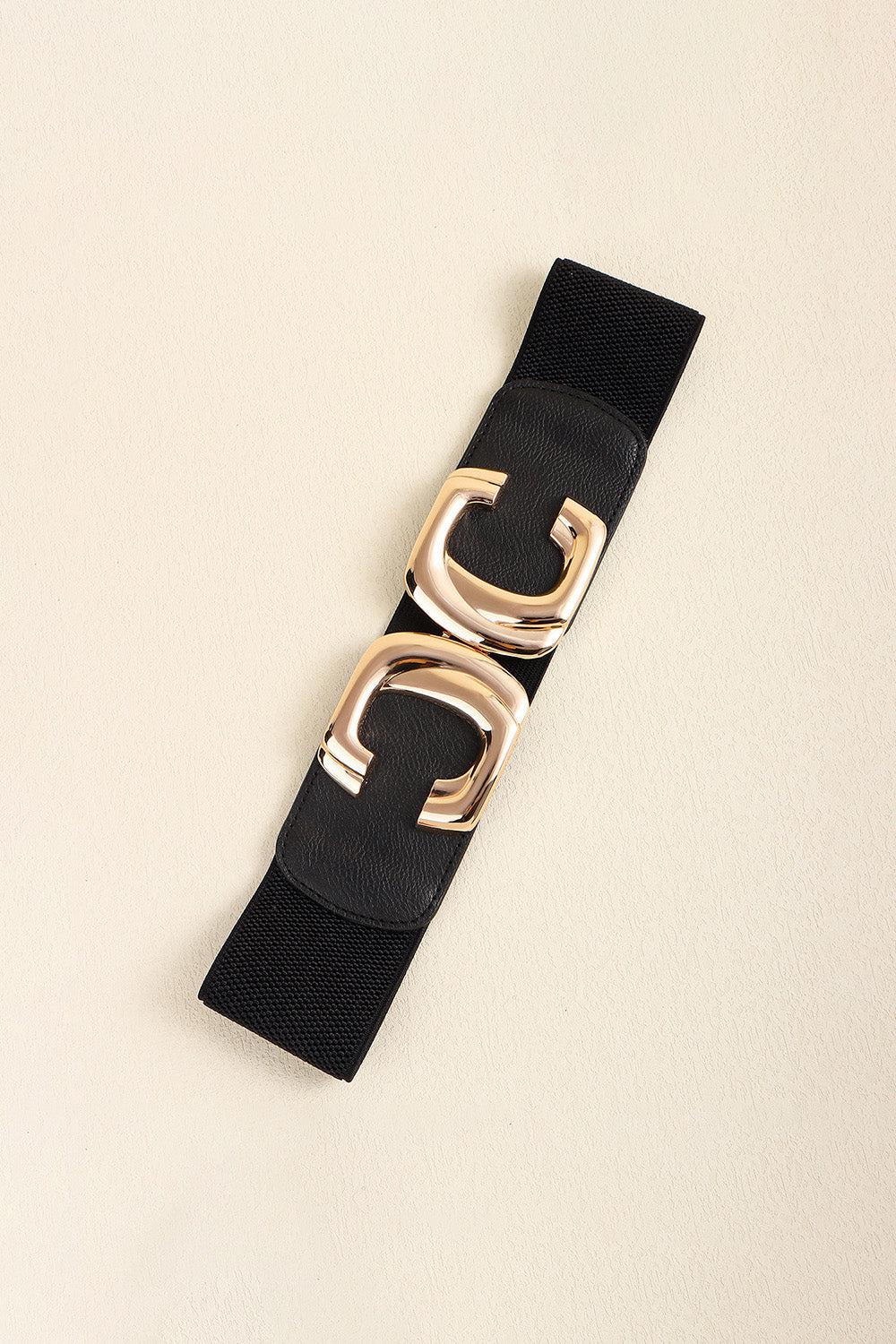 Zinc Alloy Buckle Elastic Wide Belt BLUE ZONE PLANET