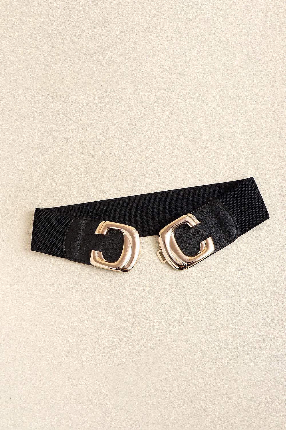 Zinc Alloy Buckle Elastic Wide Belt BLUE ZONE PLANET