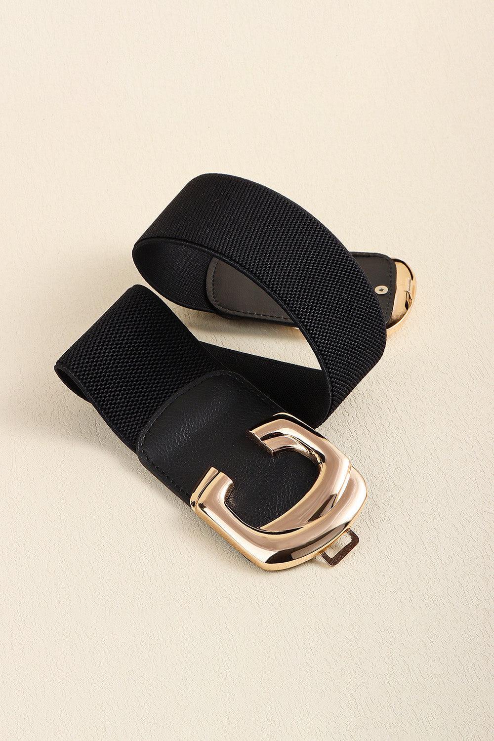 Zinc Alloy Buckle Elastic Wide Belt BLUE ZONE PLANET