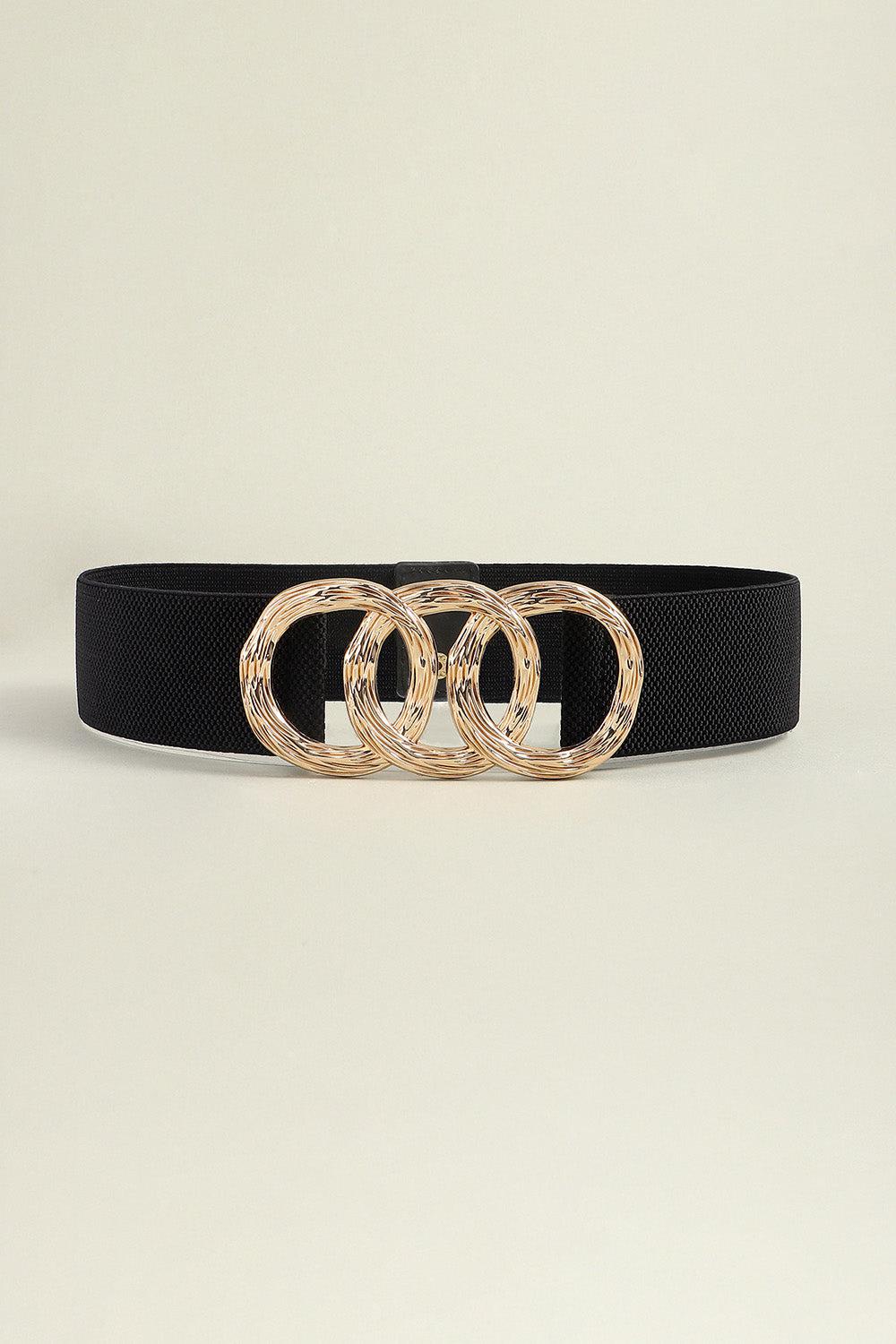 Zinc Alloy Buckle Elastic Wide Belt BLUE ZONE PLANET