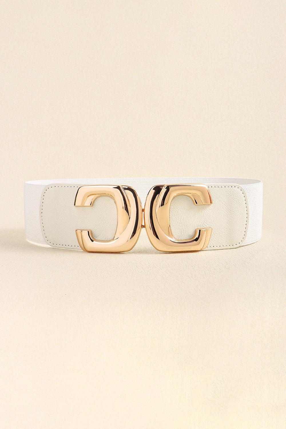 Zinc Alloy Buckle Elastic Wide Belt BLUE ZONE PLANET