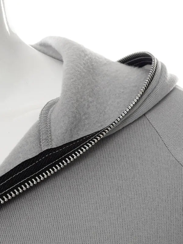 Zippered letter print hooded long-sleeved casual sweatshirt kakaclo