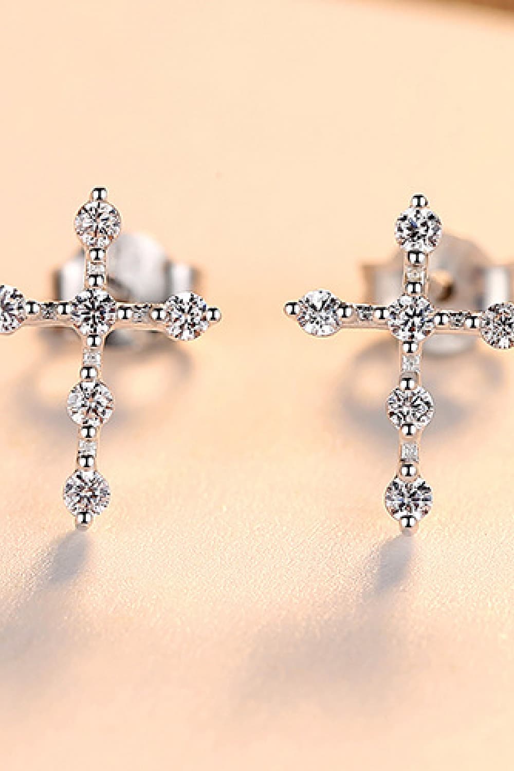 Zircon Cross 925 Sterling Silver Earrings BLUE ZONE PLANET