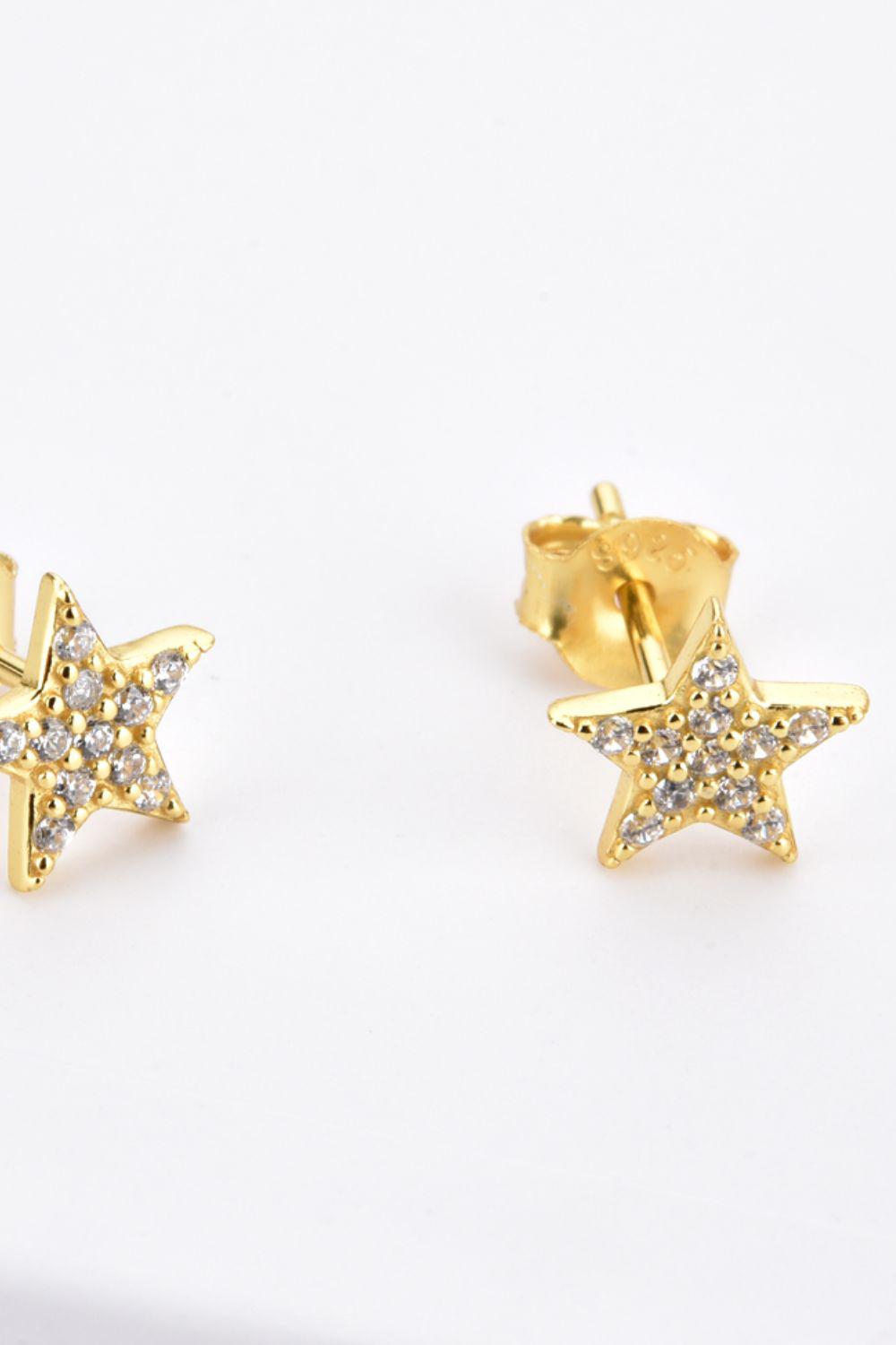 Zircon Decor Star Stud Earrings BLUE ZONE PLANET