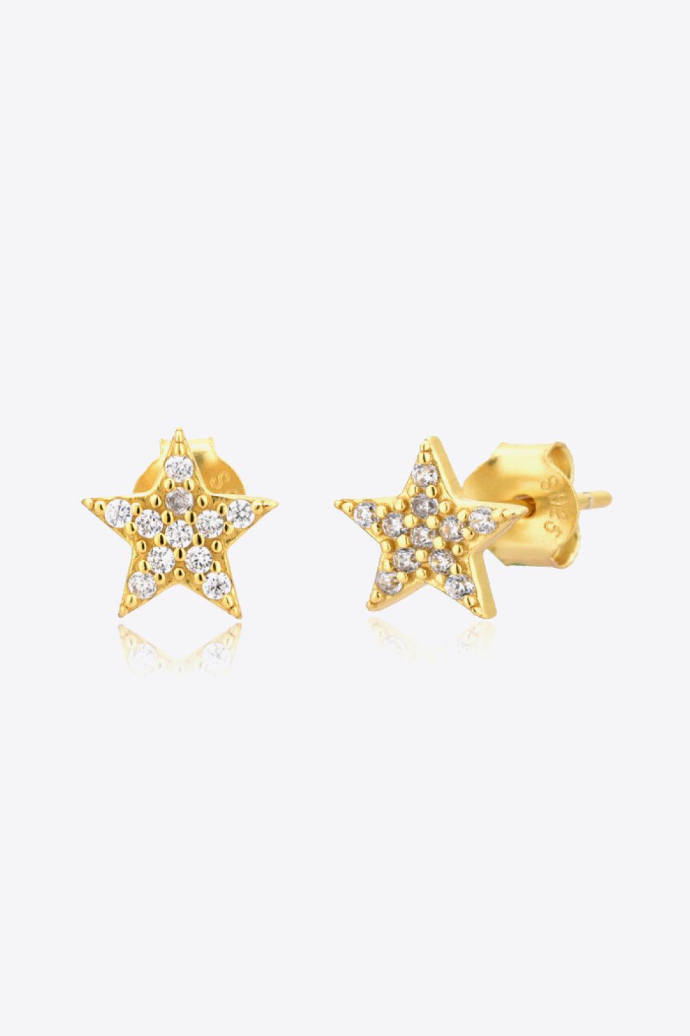 Zircon Decor Star Stud Earrings BLUE ZONE PLANET