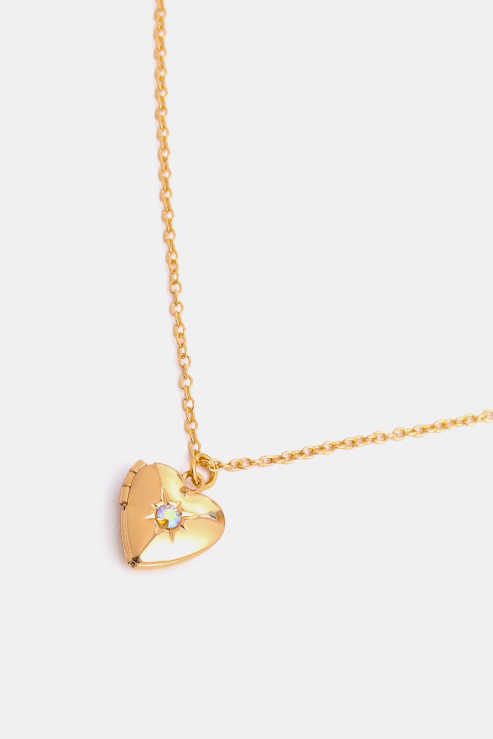 Zircon Heart Shape 14K Gold-Plated Pendant Necklace BLUE ZONE PLANET