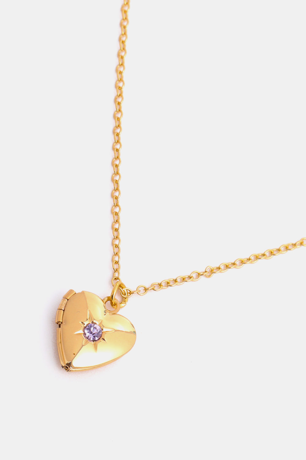 Zircon Heart Shape 14K Gold-Plated Pendant Necklace BLUE ZONE PLANET