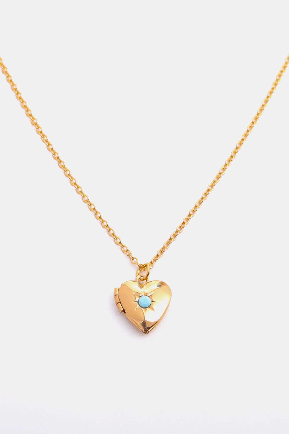 Zircon Heart Shape 14K Gold-Plated Pendant Necklace BLUE ZONE PLANET