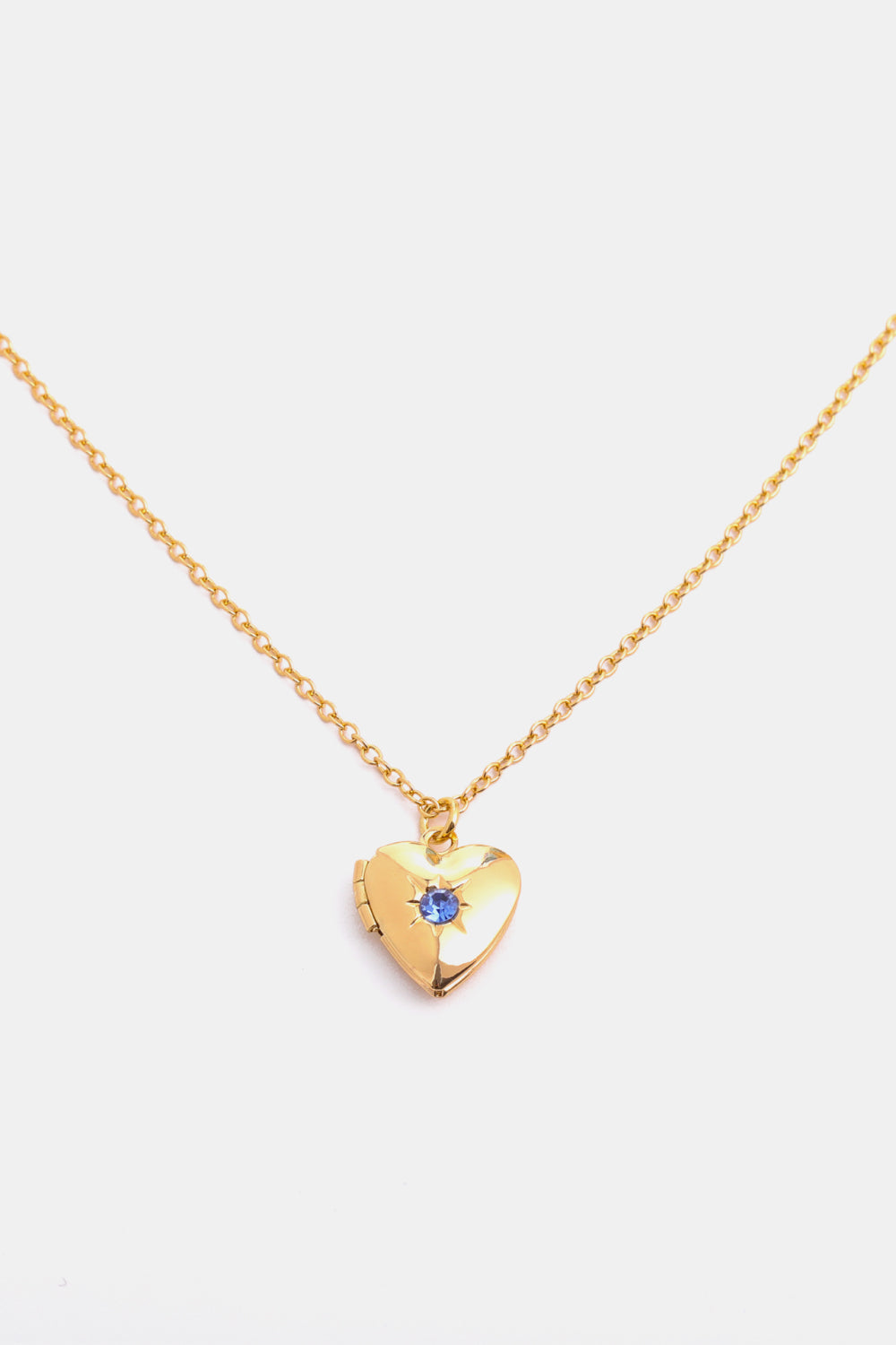 Zircon Heart Shape 14K Gold-Plated Pendant Necklace BLUE ZONE PLANET