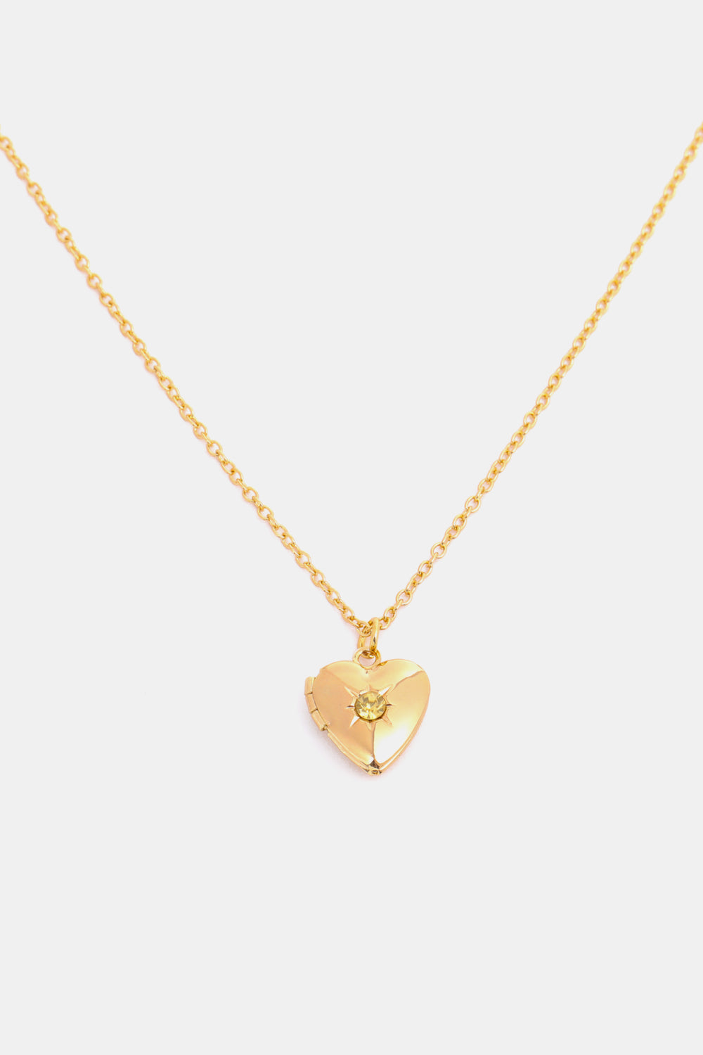 Zircon Heart Shape 14K Gold-Plated Pendant Necklace BLUE ZONE PLANET