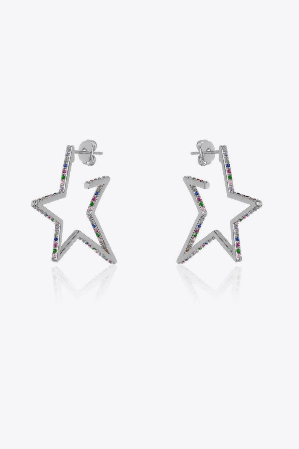 Zircon Star 925 Sterling Silver Earrings BLUE ZONE PLANET