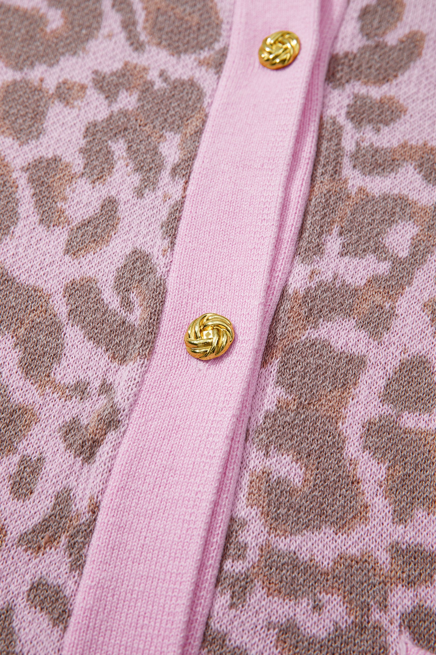Pink Leopard Button Down Short Sleeve Sweater Cardigan-Sweaters & Cardigans/Cardigans-[Adult]-[Female]-2022 Online Blue Zone Planet