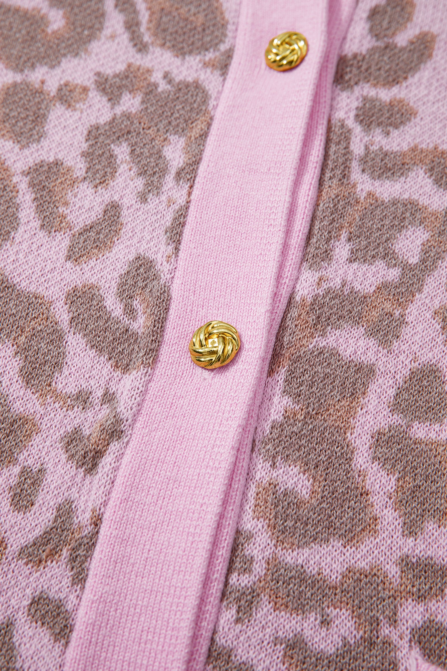 Pink Leopard Button Down Short Sleeve Sweater Cardigan-Sweaters & Cardigans/Cardigans-[Adult]-[Female]-2022 Online Blue Zone Planet