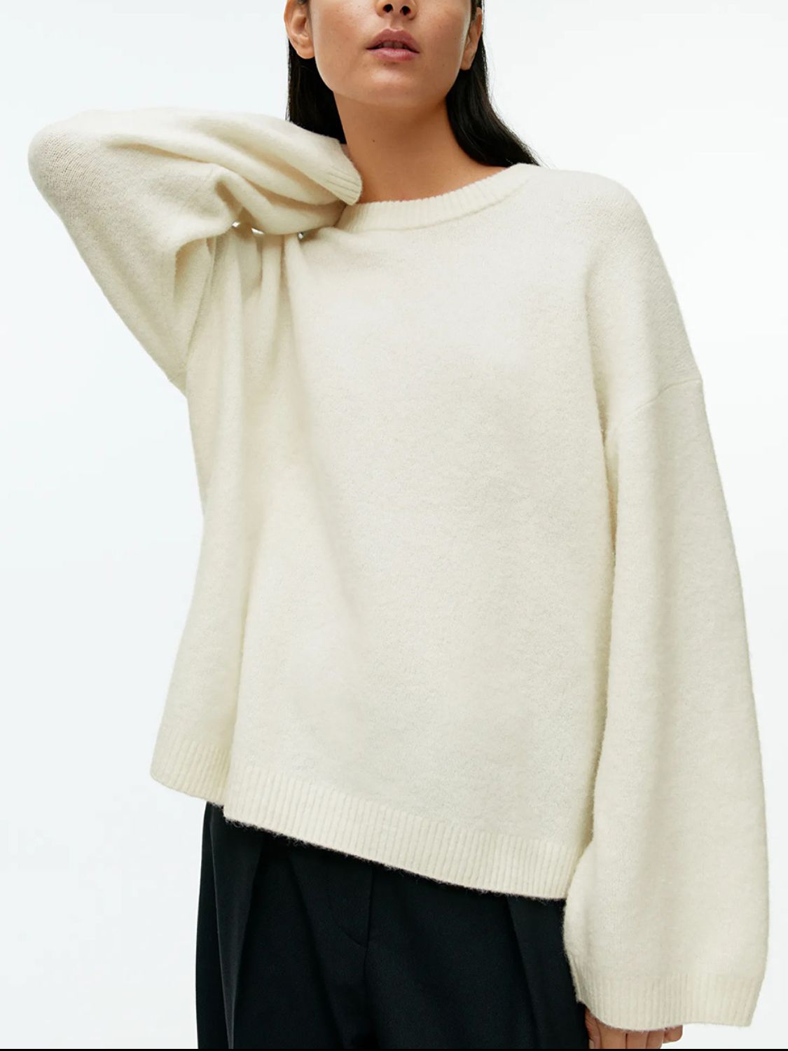 Round Neck Drop Shoulder Sweater-TOPS / DRESSES-[Adult]-[Female]-Ivory-One Size-2022 Online Blue Zone Planet